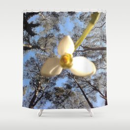Snowdrop, in a state of springinduced fuzziness Shower Curtain