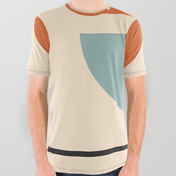 Calm Beach Sunset Minimalist All Over Graphic Tee