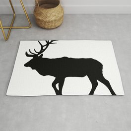 Graphic Silhouette Elk 02 Rug