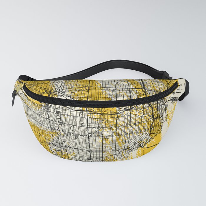 Miami Artistic Map - Yellow Collage Fanny Pack