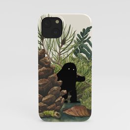 Tiny Sasquatch iPhone Case | Environmental, Cute, Forest, Fern, Pinecone, Monster, Illustration, Woods, Painting, Yeti 