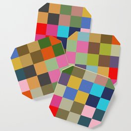 Colorful Checkerboard Coaster