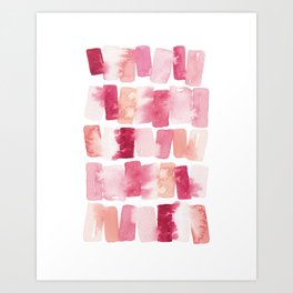 Abstract Watercolor Painting in Shades of Pink Art Print