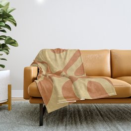 Orange 70s Retro Groovy Abstract Pattern Throw Blanket