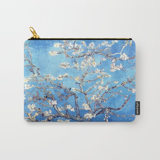 Vincent Van Gogh Almond Blossoms. Turquoise Carry-All Pouch