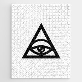 Tired illuminati eye pyramid Jigsaw Puzzle