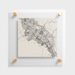 USA, Fremont Black&White City Map Floating Acrylic Print