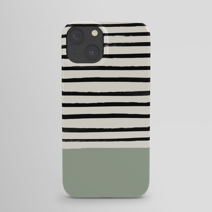 Sage Green x Stripes iPhone Case