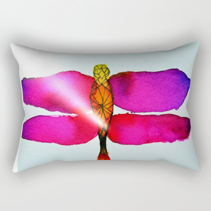Vibrant Dragonfly Rectangular Pillow