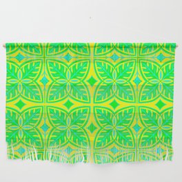 Retro Psychedelic Yellow and Green Tropical Wall Hanging