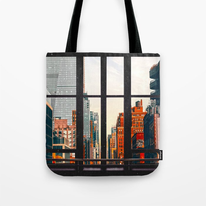 New York City Window #2-Surreal View Collage Tote Bag