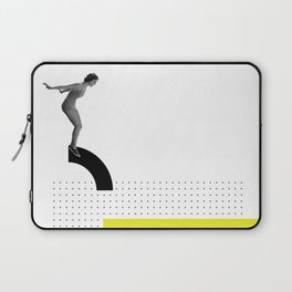 JUMP, Collage Art, Black and White photo, Graphic Art Laptop Sleeve