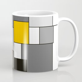 Black Yellow and Gray Geometric Art Mug