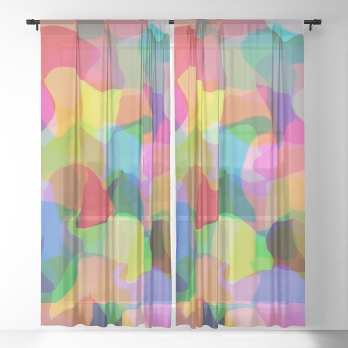 Modern Abstract Chroma Multicolor Sheer Curtain