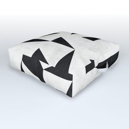 Mid-Century Modern Pattern No.11 - Black and White Conrete Outdoor Floor Cushion