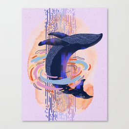 Colorful whale Canvas Print