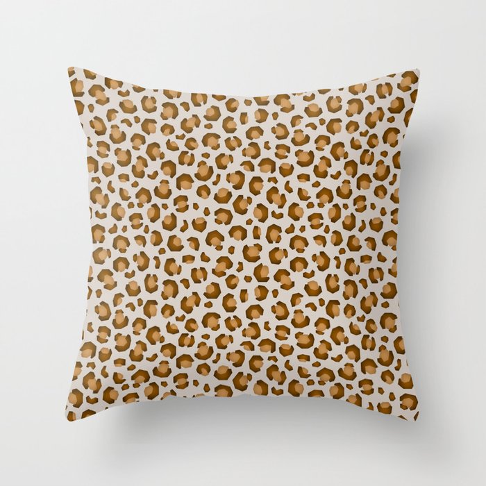 Geometric leopard fur pattern light Throw Pillow