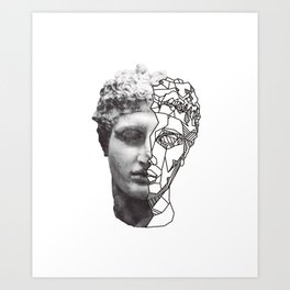 Geometric Statue Head Art Print