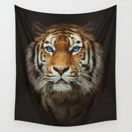 Wild Tiger with Blue eyes Wall Tapestry