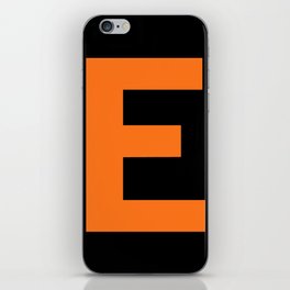 Letter E (Orange & Black) iPhone Skin