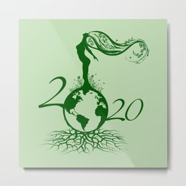 Mother Earth 2020 - Green Metal Print | 2020, Purification, Earthplanet, Earthday, Cleanair, Earth, Motherearth, Hope2020, Femaletree, Protectearth 