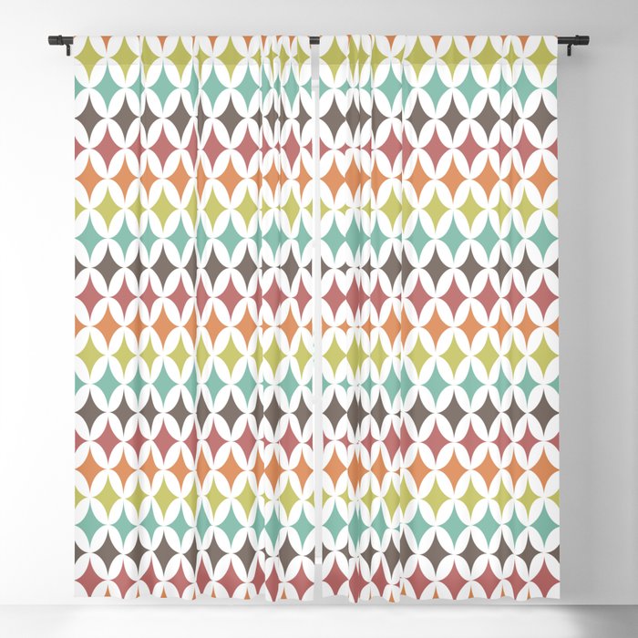 Retro 70s / Colorful 1970s Style Pattern Blackout Curtain
