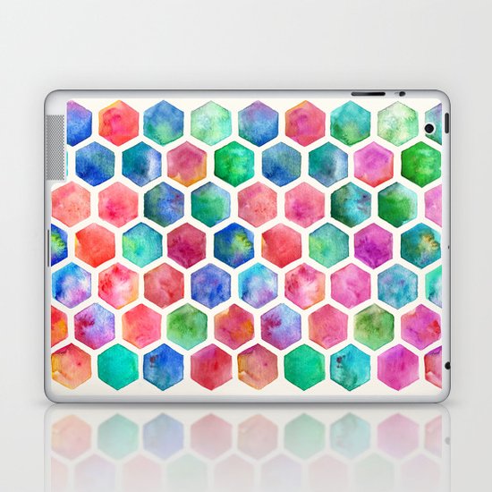 Hand Painted Watercolor Honeycomb Pattern Laptop & iPad Skin