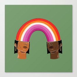Love is Love - Lesbian rainbow flag Canvas Print