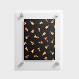 Pizza Slice Pattern (black) Floating Acrylic Print