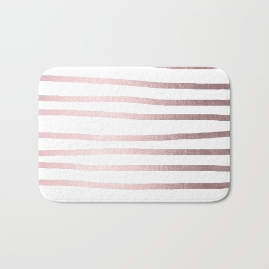 Simply Drawn Stripes Rose Gold Palace Bath Mat