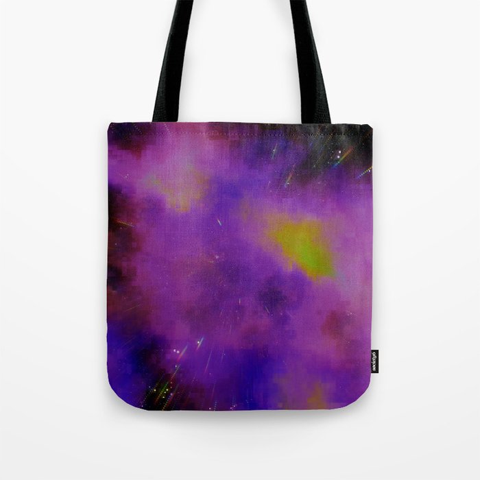 Digital glitch and distortion cosmos Tote Bag