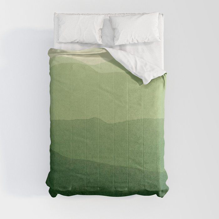 gradient landscape green Comforter
