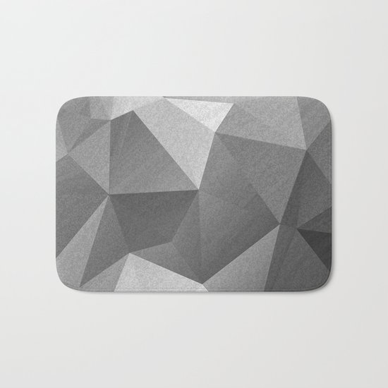 Grey polygonal geometric pattern . Bath Mat