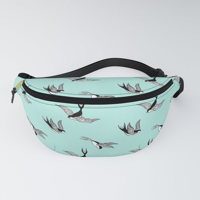 Swallows tattoo - blue Fanny Pack