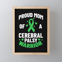 Cerebral Palsy Green Ribbon Brain Damage Awareness Framed Mini Art Print