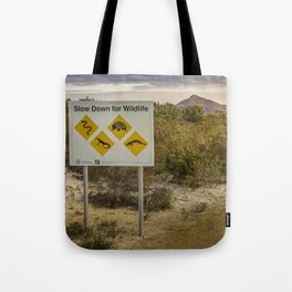 The Australian Roadtrip of Wildlife Road Signs Tote Bag