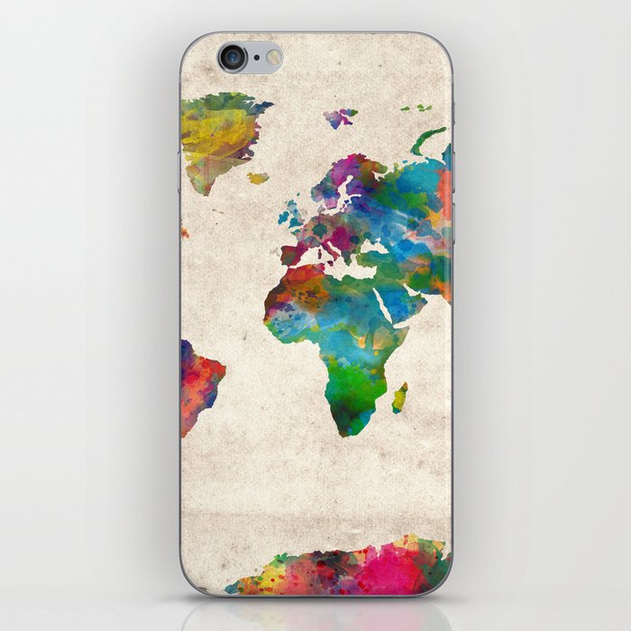 world map iPhone Skin
