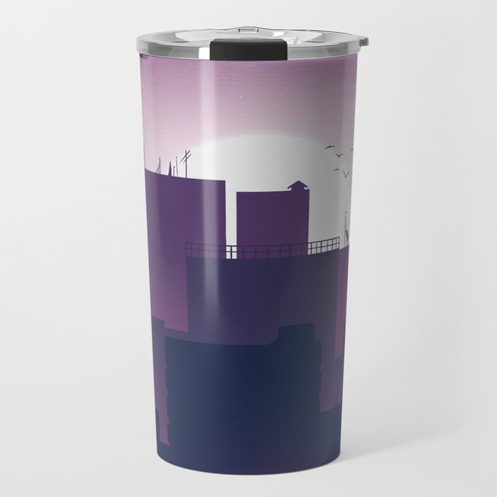 City Living - Purple Cityscape Travel Mug
