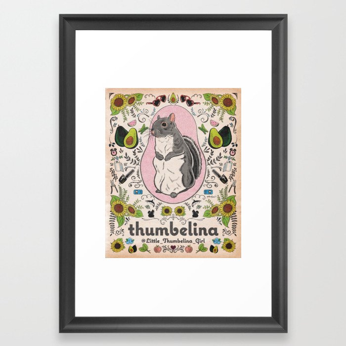 Little Thumbelina Girl: Thumb's Favorite Things in Color Framed Art Print