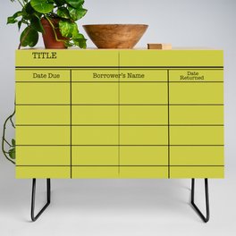LiBRARY BOOK CARD (lime) Credenza