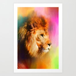 Colorful Expressions Lion Art Print