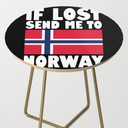 Norway Flag Saying Side Table