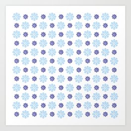 geometric flower 57 blue Art Print