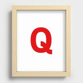 Letter Q (Red & White) Recessed Framed Print