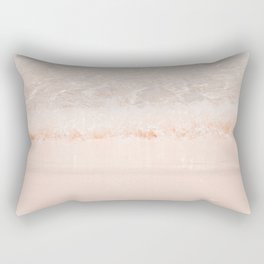Ocean crashing waves - pastel pink beach - travel photography Rectangular Pillow