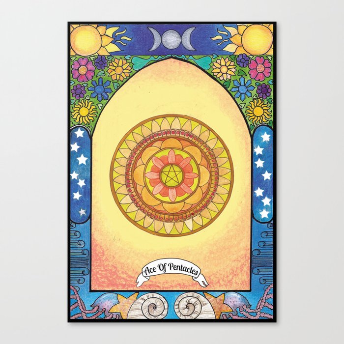 Ace of Gold, Tarot Card Canvas Print