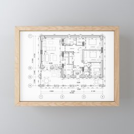 Detailed architectural private house floor plan, apartment layout, blueprint. Vector illustration Framed Mini Art Print