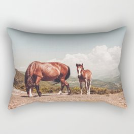 Wild Horses - Horse Photography - Mountains Wanderlust Travel photography by Ingrid Beddoes  Rectangular Pillow