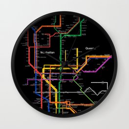 New York City subway map Wall Clock