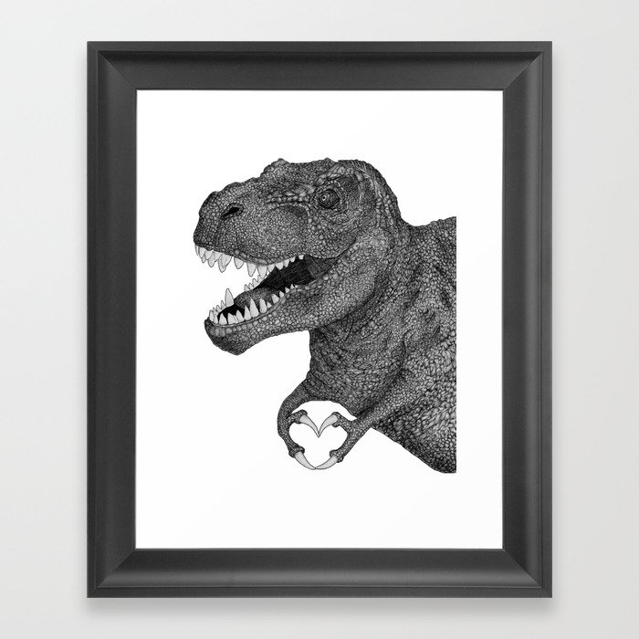 Dino Love Framed Art Print